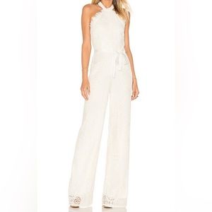 Alexis Maylina Sleeveless Grecian Lace Jumpsuit, Ivory